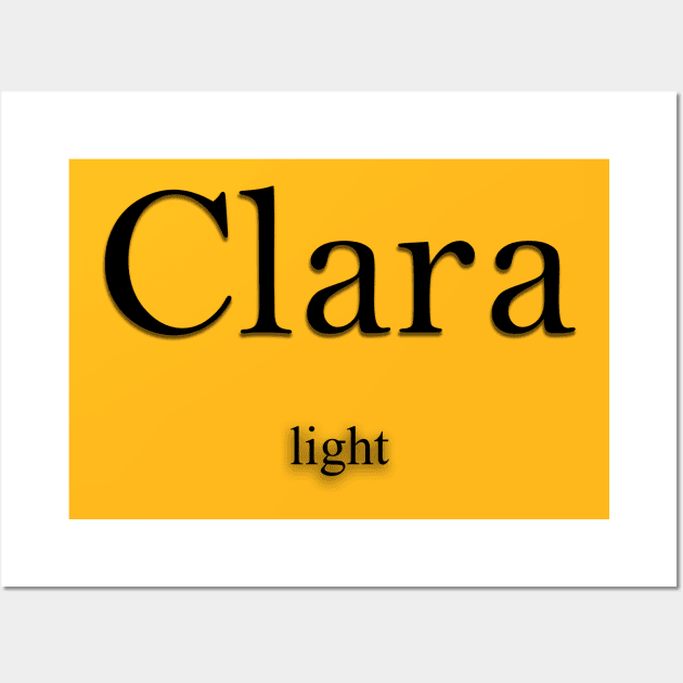 Clara Name meaning Wall Art by Demonic cute cat